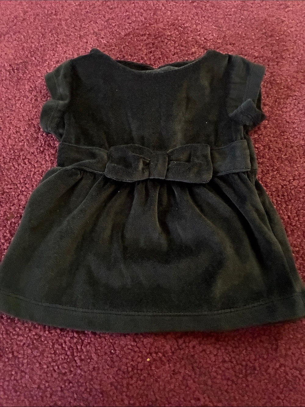 Carter's Black Velvet Bow-Waist Formal Dress
